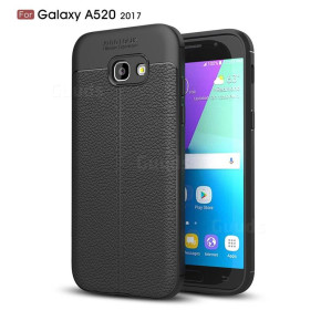 Луксозен силиконов гръб ТПУ кожа дизайн за Samsung Galaxy A5 2017 A520F  черен